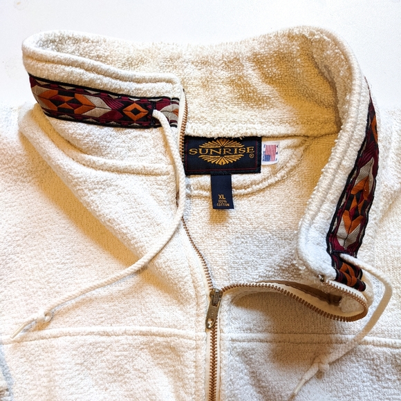 Vintage Aztec Cotton Bomber Style Sweater - Picture 2 of 6